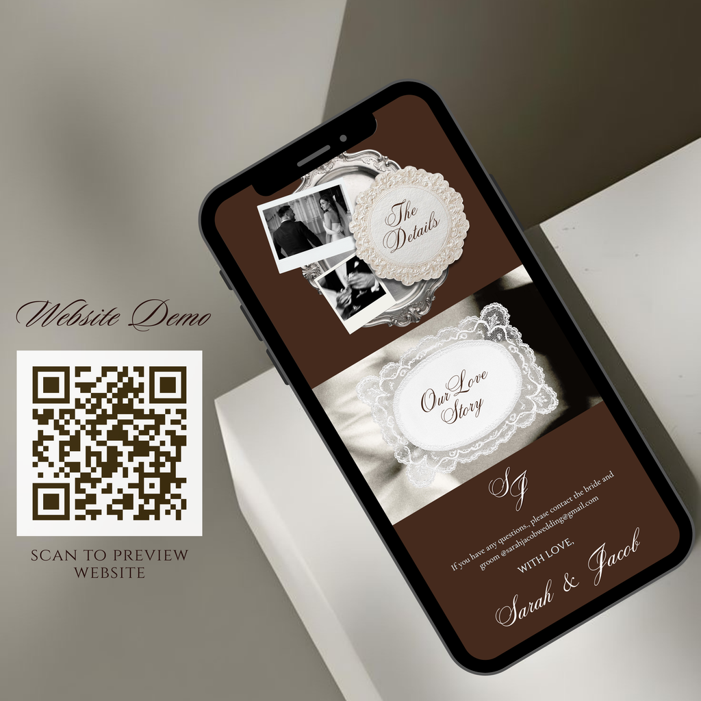 Brown and Beige Save the Date Wedding Invite/Website