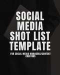 Social Media Management/Content Creator Shot List