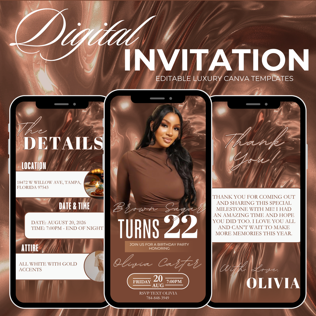 Brown Sugar Birthday Invite