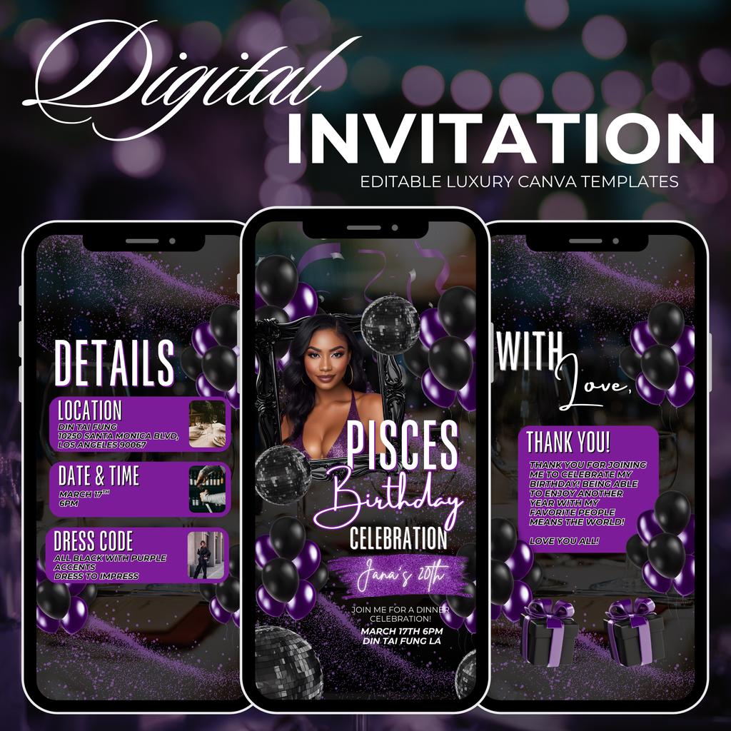 Purple Pisces Invite