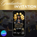 Gold and Black Graduation Party/Celebration Invite