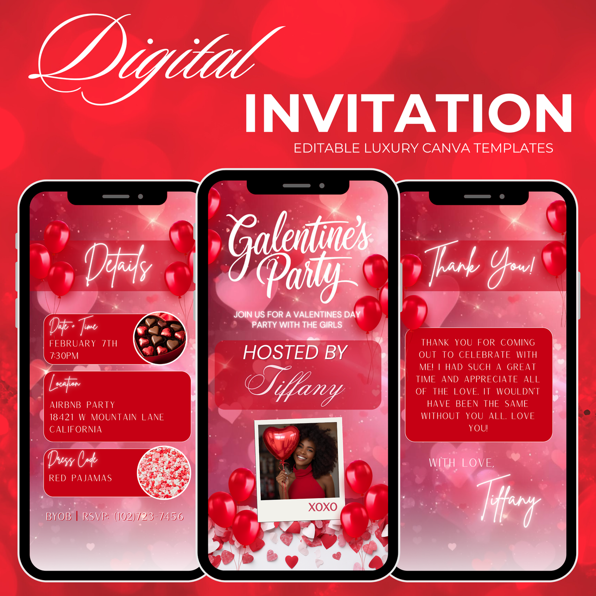 Pink and Red Galentine's Invite