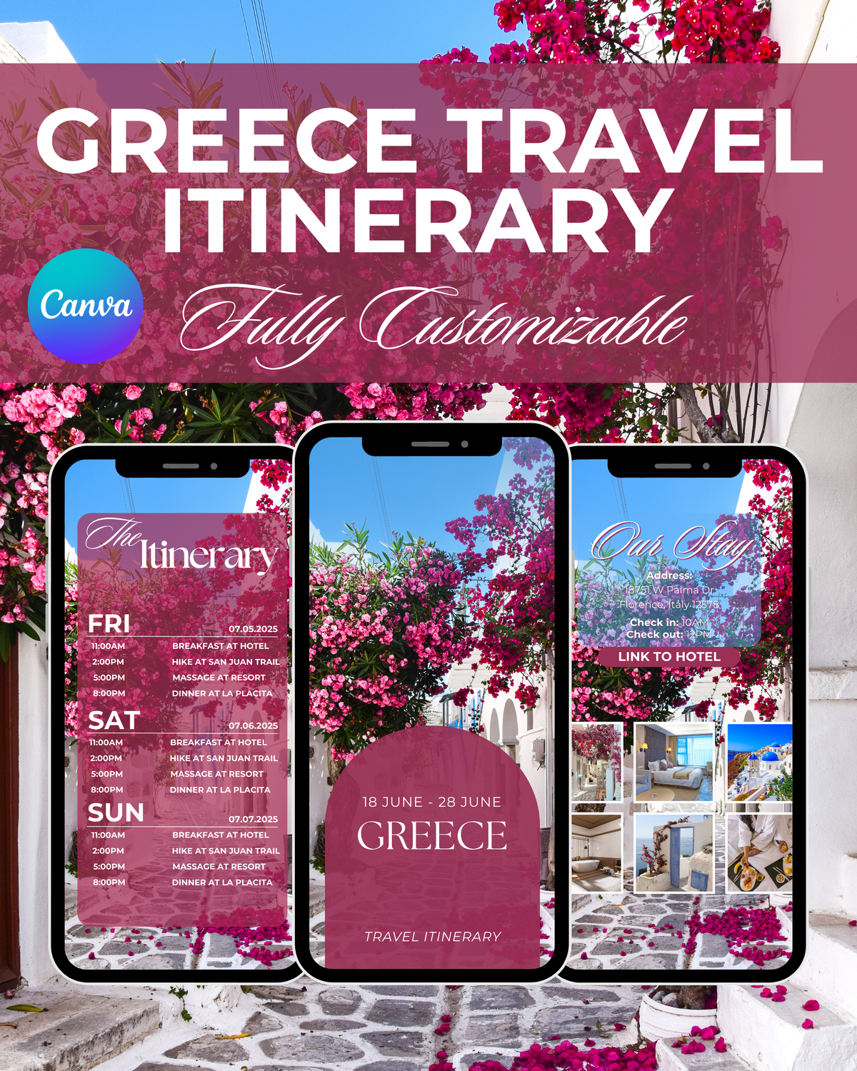 Greece Trip Itinerary Template