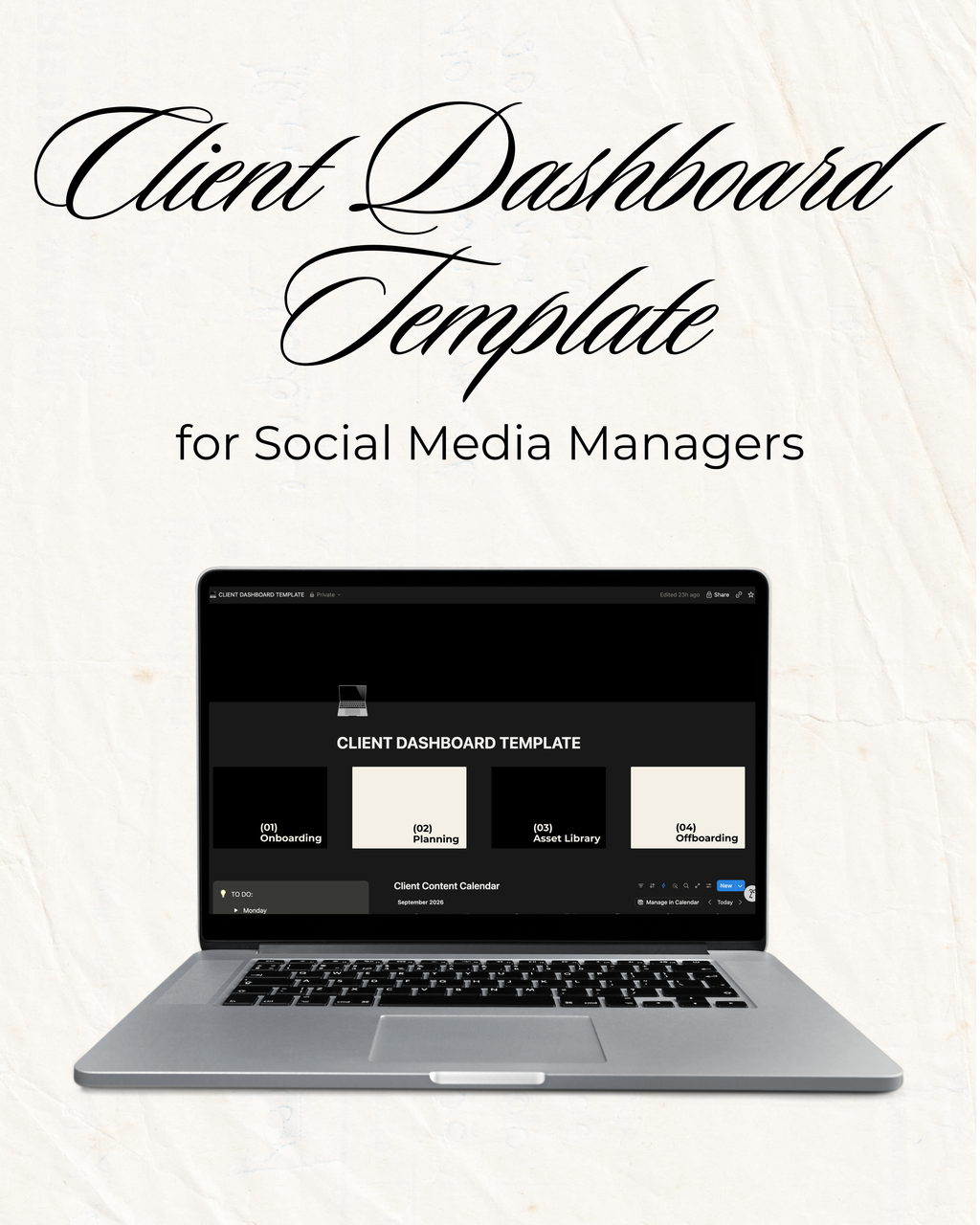 Social Media Manager Client Dashboard Template