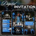 Blue Birthday Invite