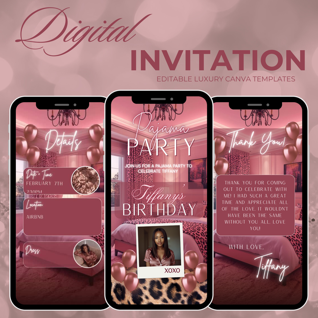 Girls Pajama Party/Birthday Invite