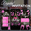 Pink and Black Birthday Invite