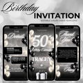 Black and White Birthday Invite (50 Years Old)