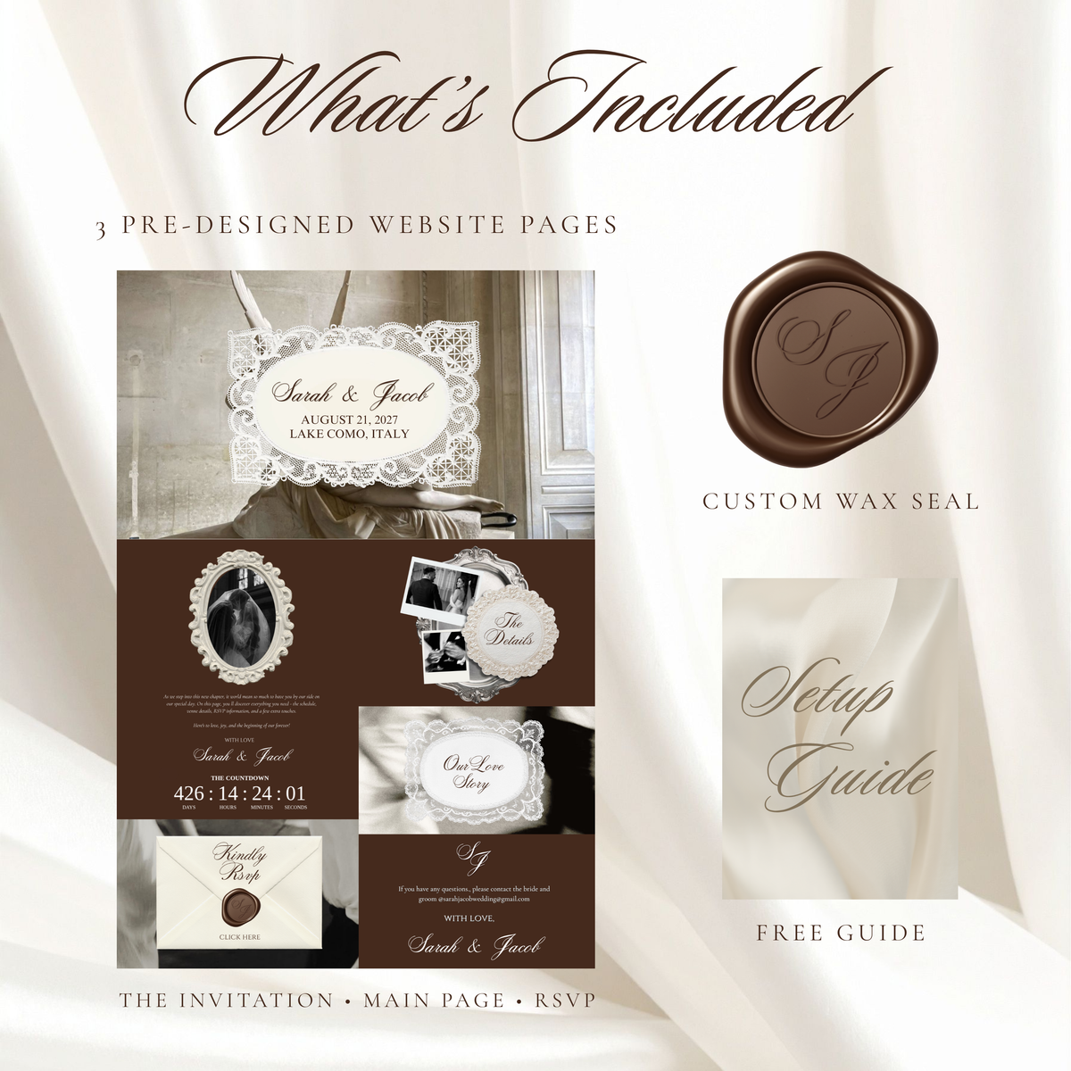 Brown and Beige Save the Date Wedding Invite/Website
