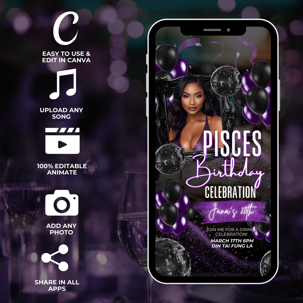 Purple Pisces Invite