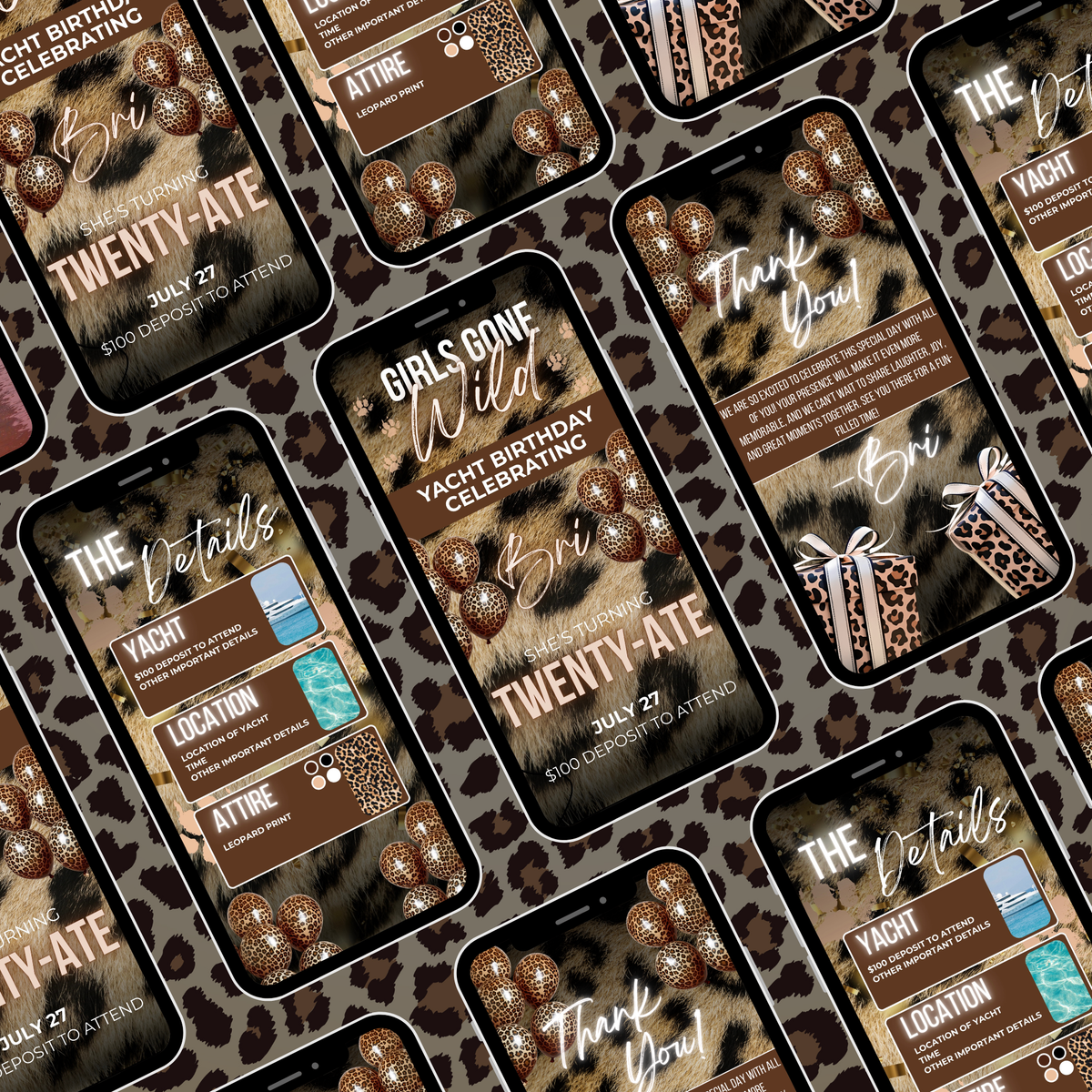Leopard Print Birthday Invite