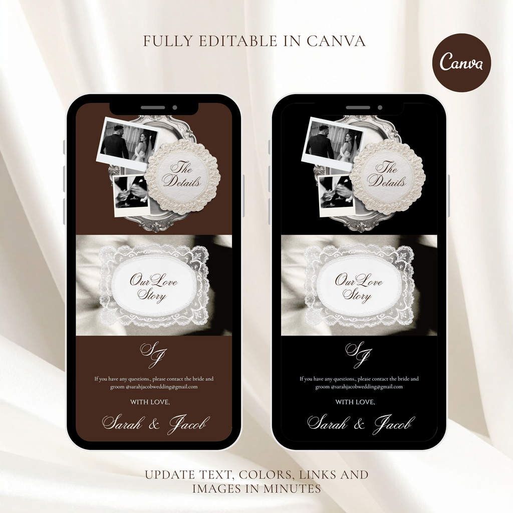 Brown and Beige Save the Date Wedding Invite/Website