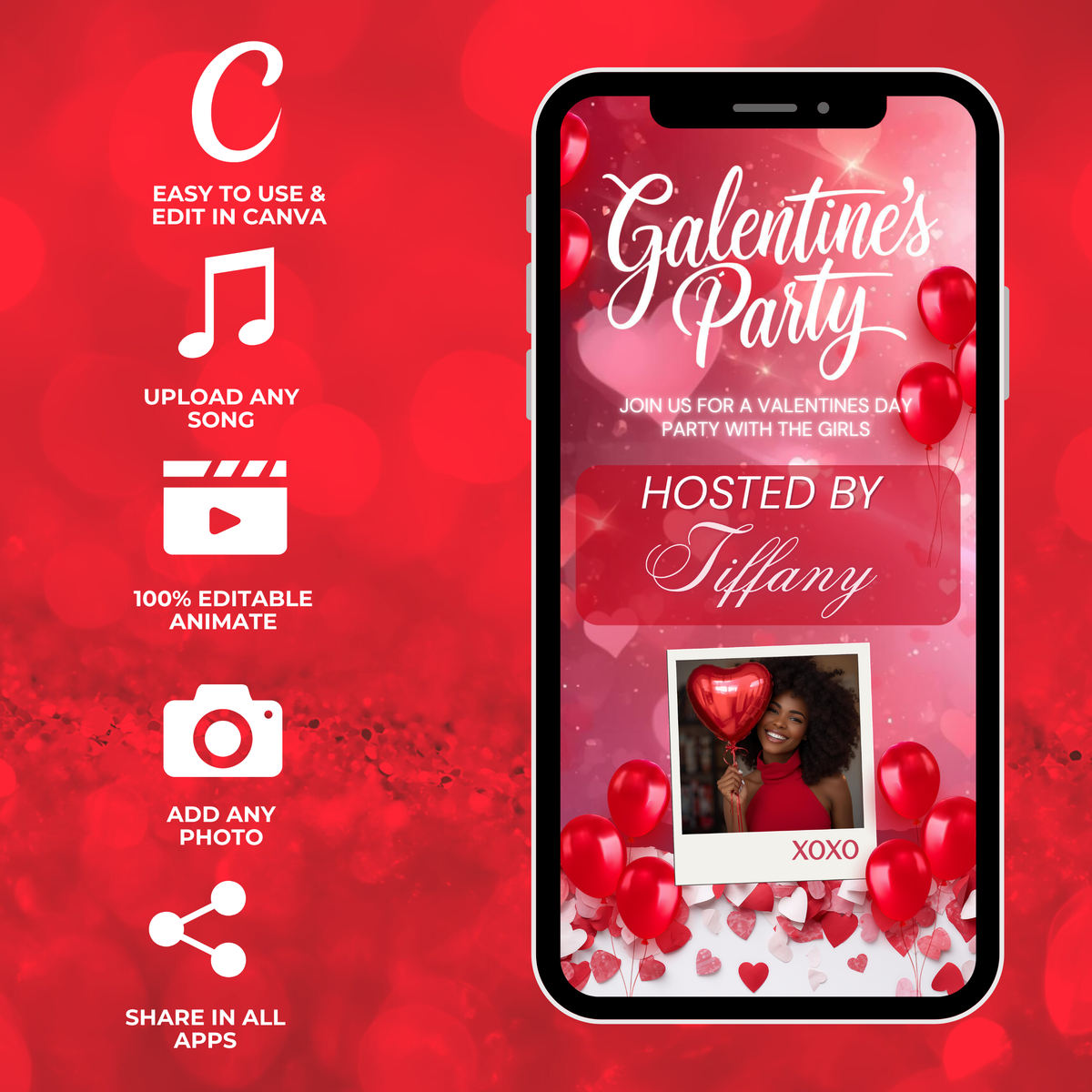 Pink and Red Galentine's Invite