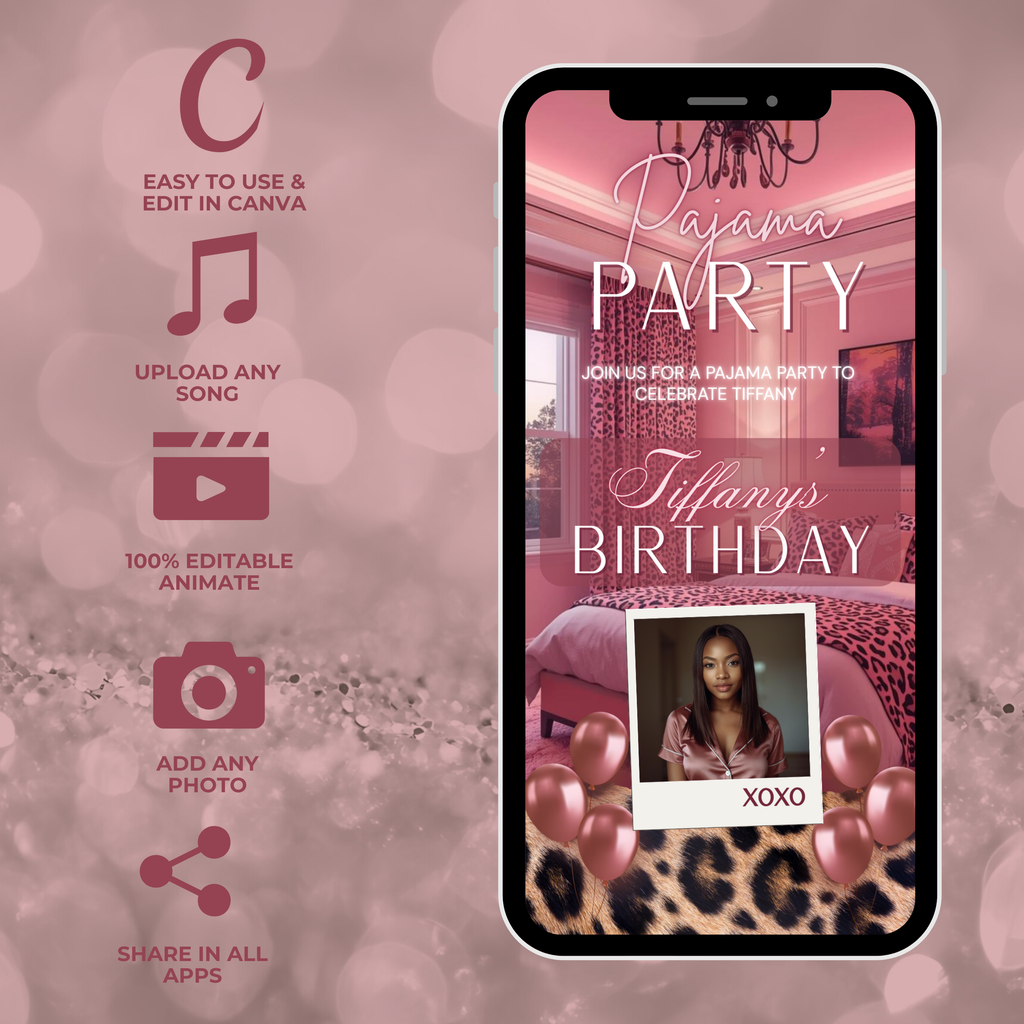Girls Pajama Party/Birthday Invite