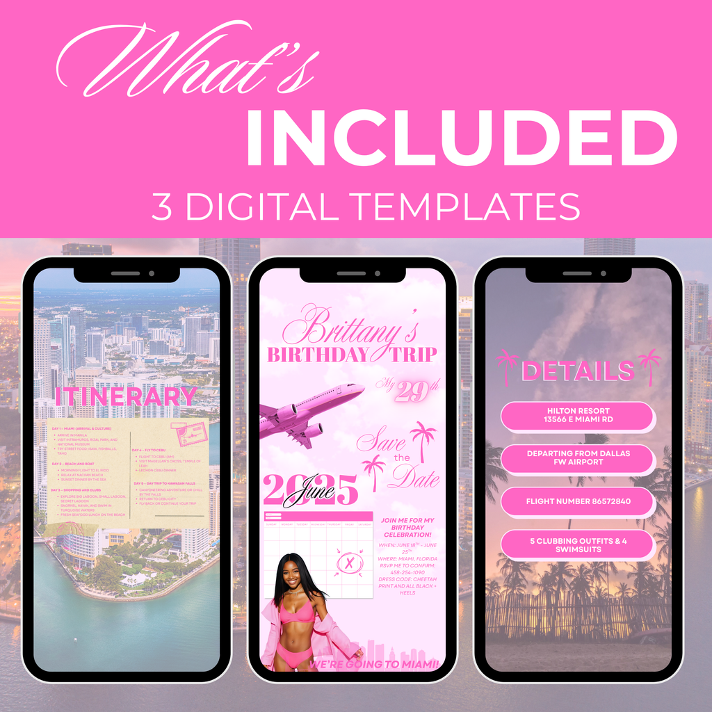 Pink Birthday Trip Itinerary