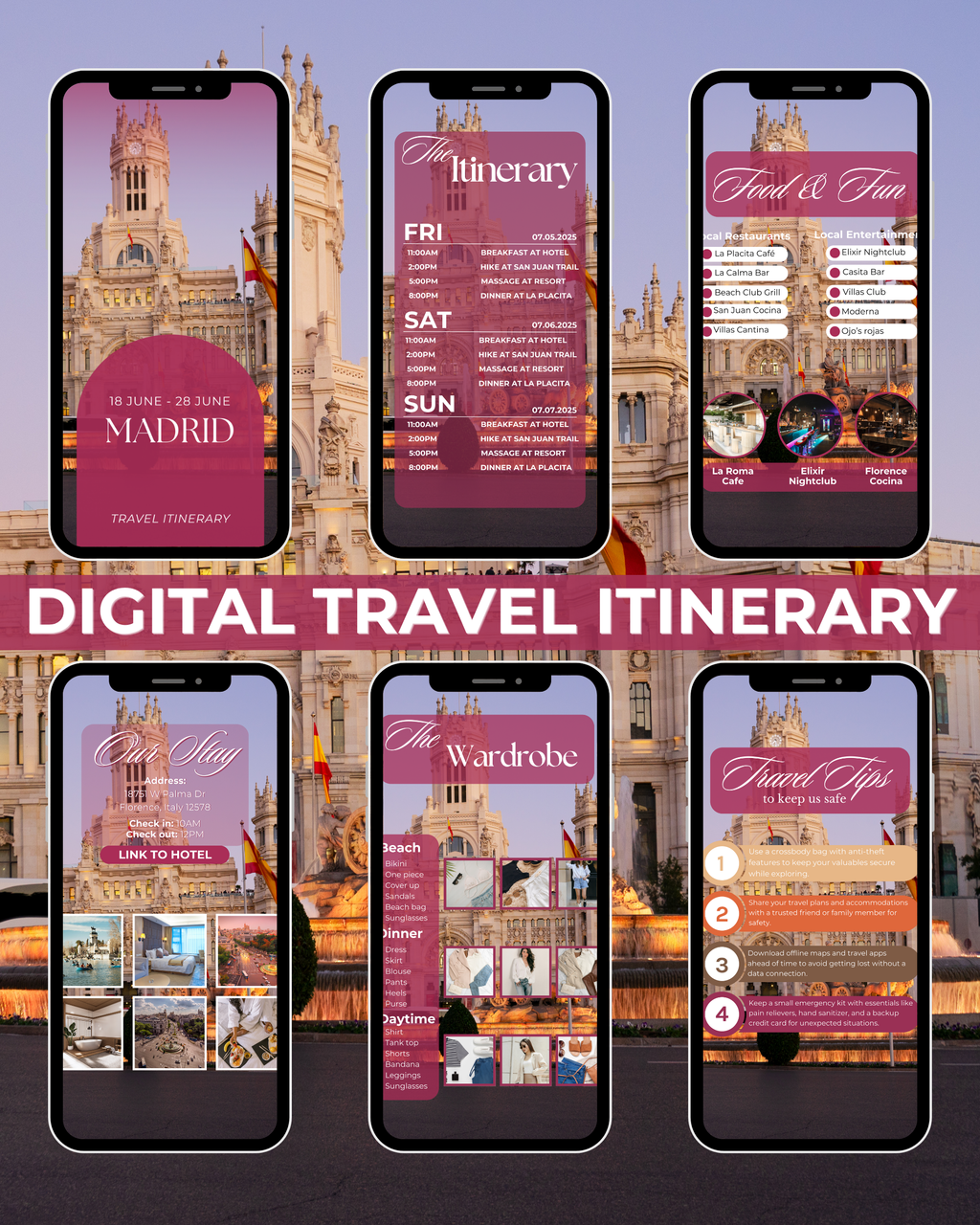 Spain Trip Itinerary Template