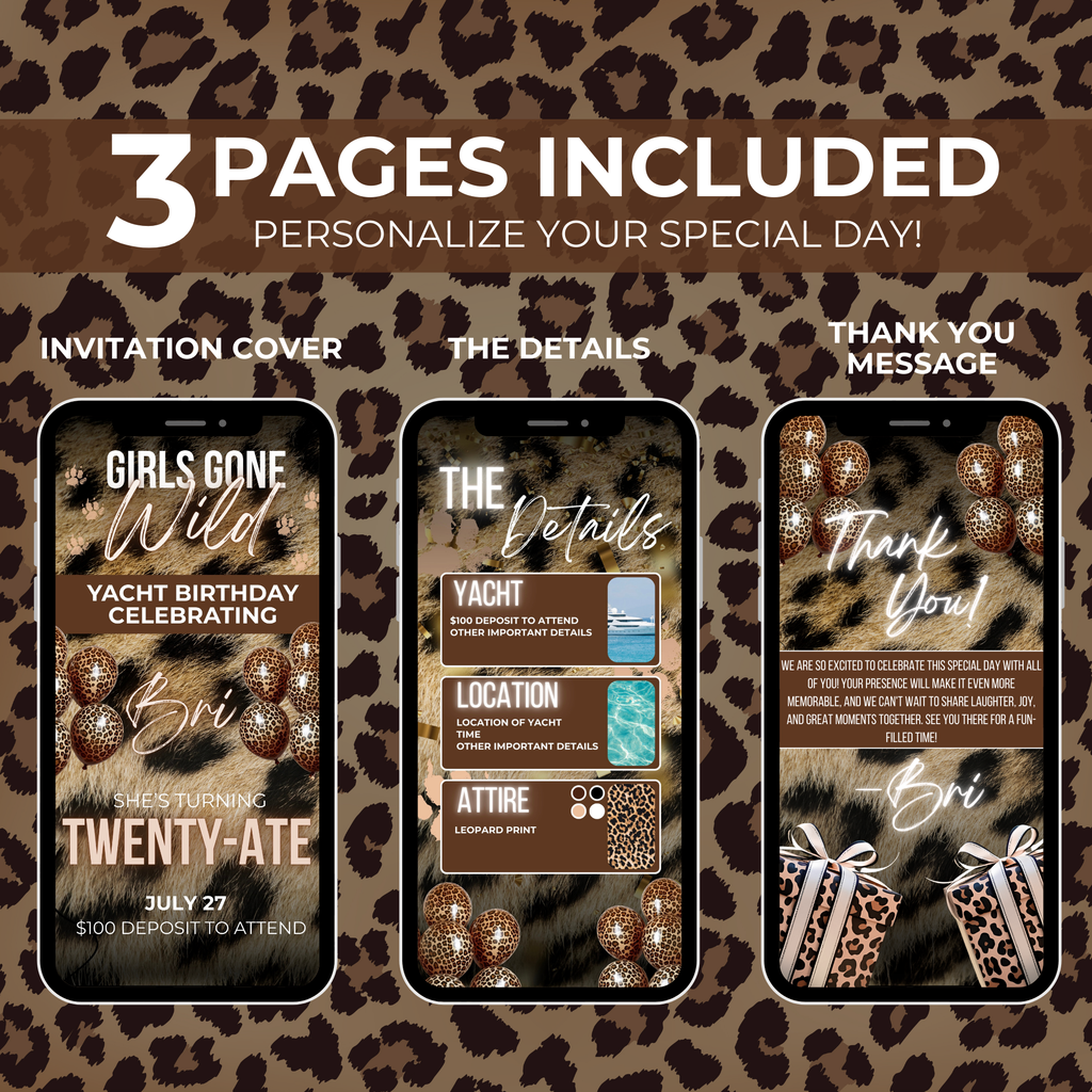 Leopard Print Birthday Invite