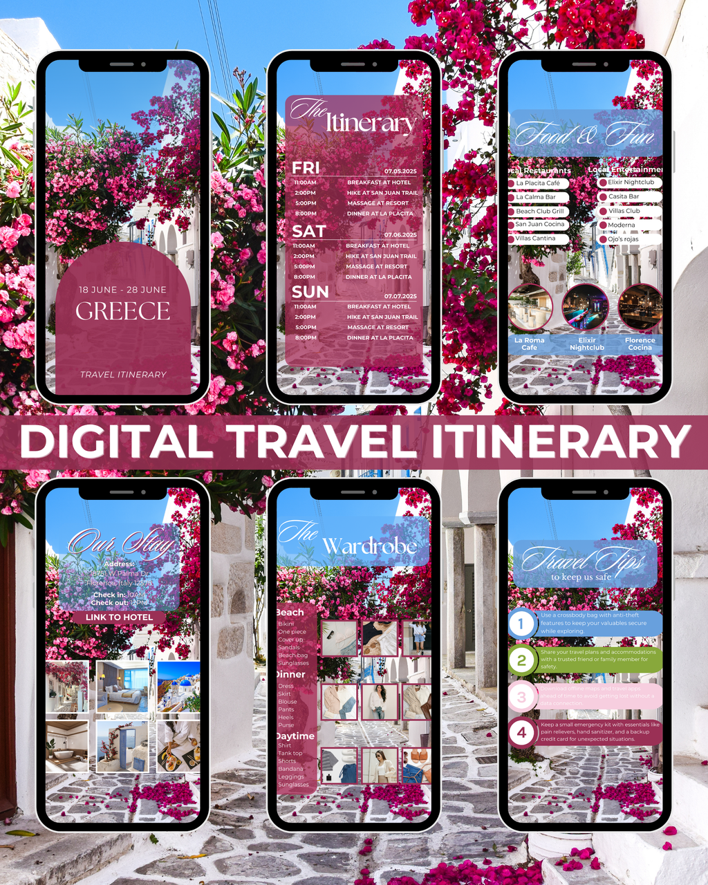 Greece Trip Itinerary Template