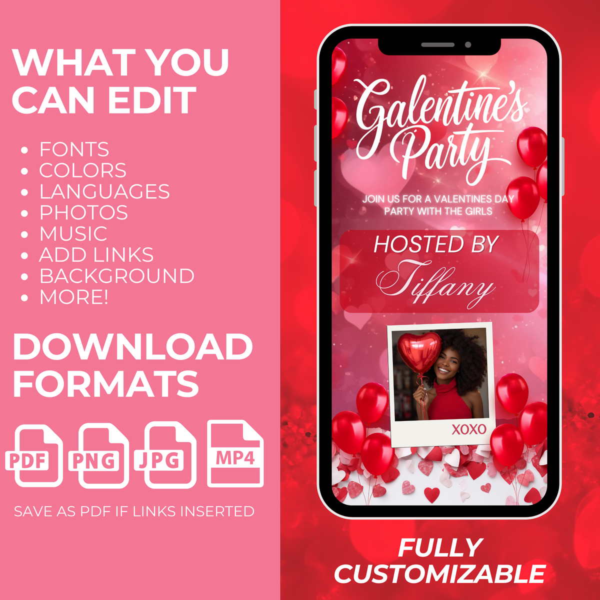 Pink and Red Galentine's Invite