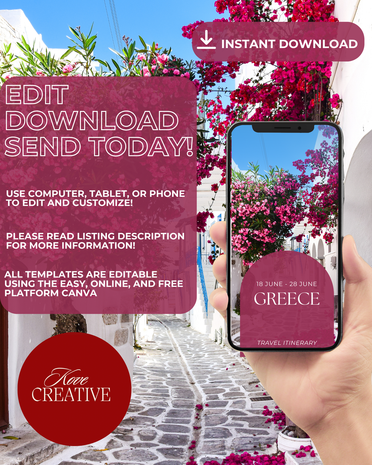 Greece Trip Itinerary Template