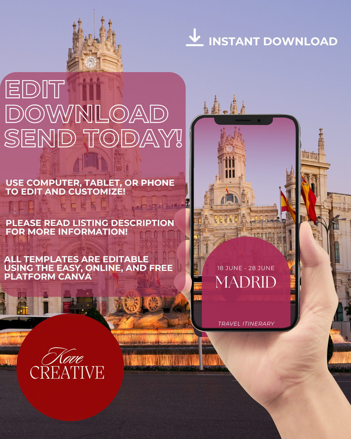 Spain Trip Itinerary Template