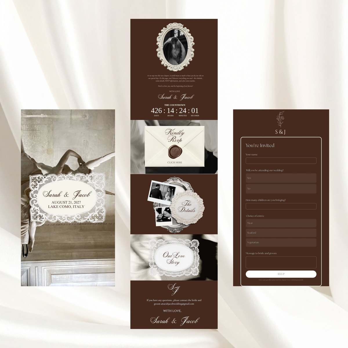 Brown and Beige Save the Date Wedding Invite/Website