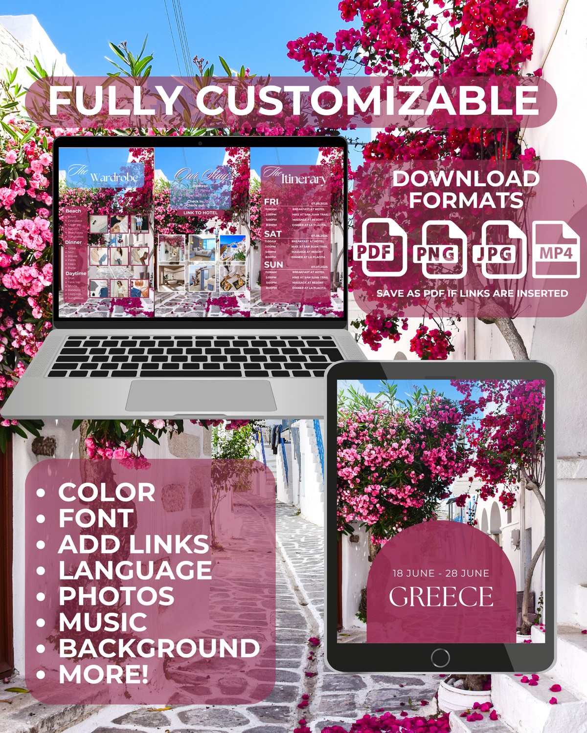 Greece Trip Itinerary Template