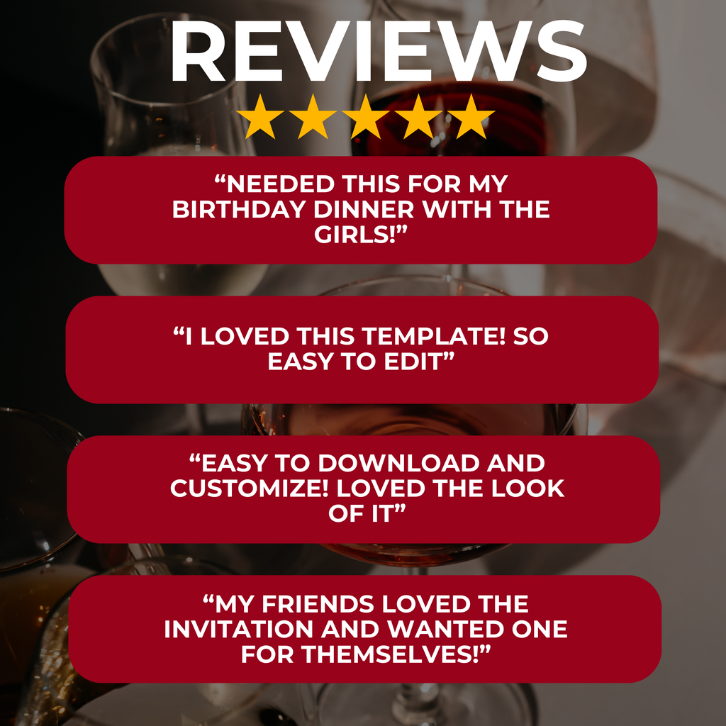 Red, Black and Gold Birthday Invite