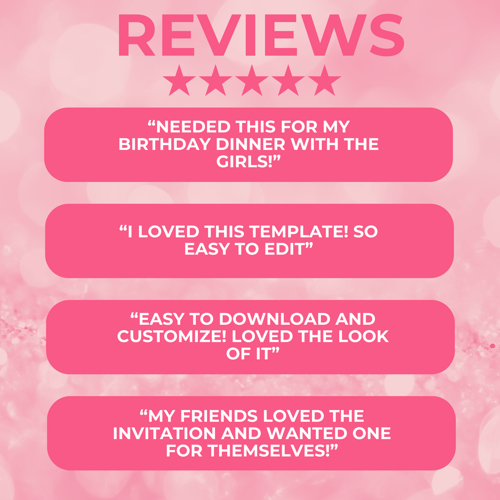 Pink and White Birthday Invite (50 Years Old)