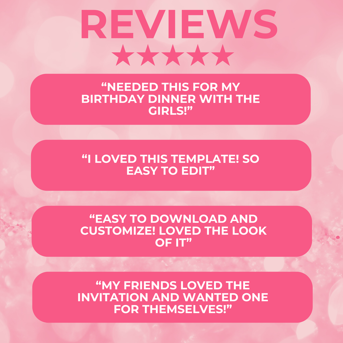 Pink and White Birthday Invite (50 Years Old)
