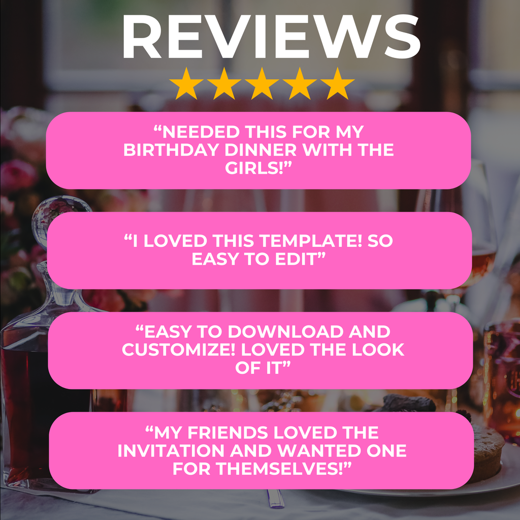 Pink and Black Birthday Invite