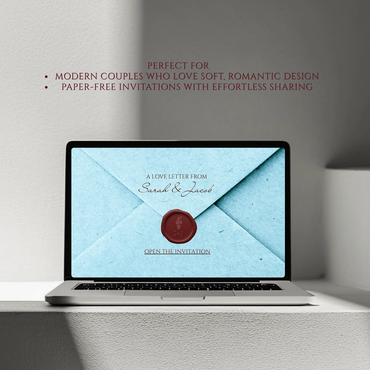 Burgundy and Blue Wedding Save the Date