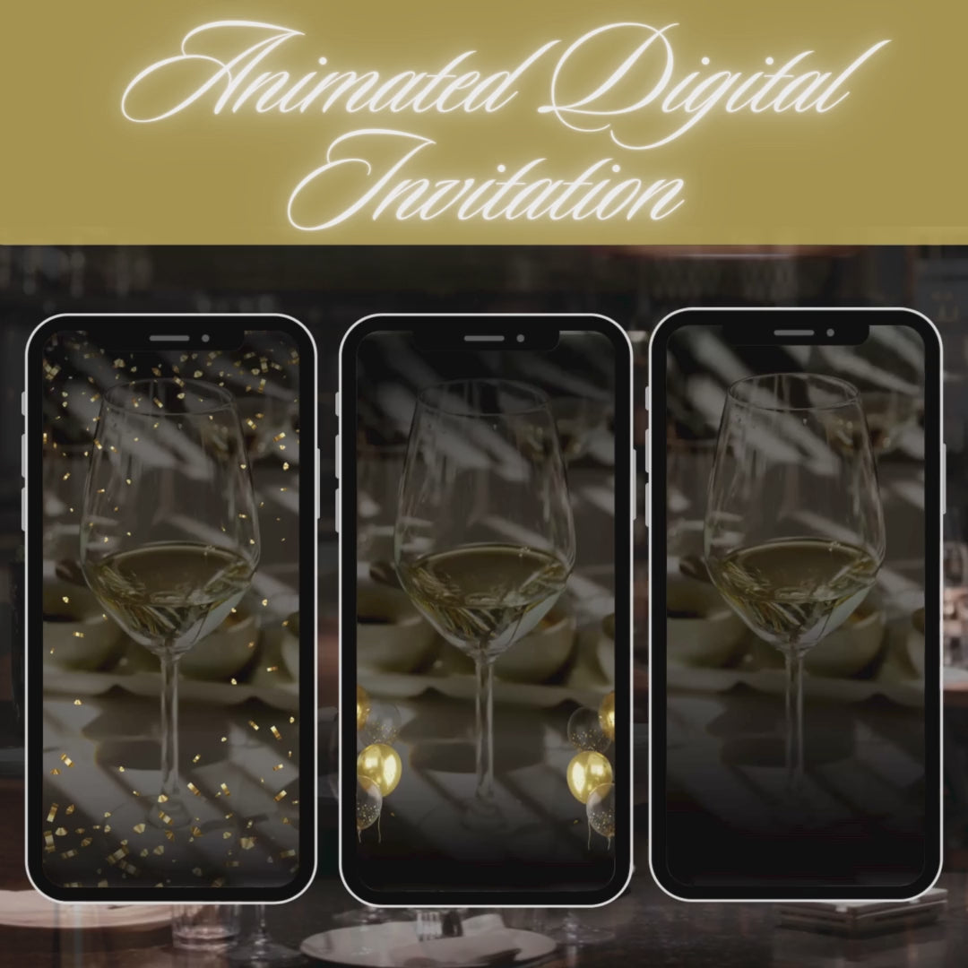 Gold Birthday Invite