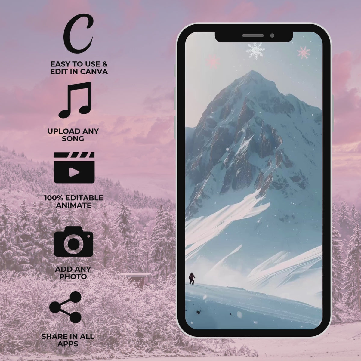 Pink Ski Trip Invite