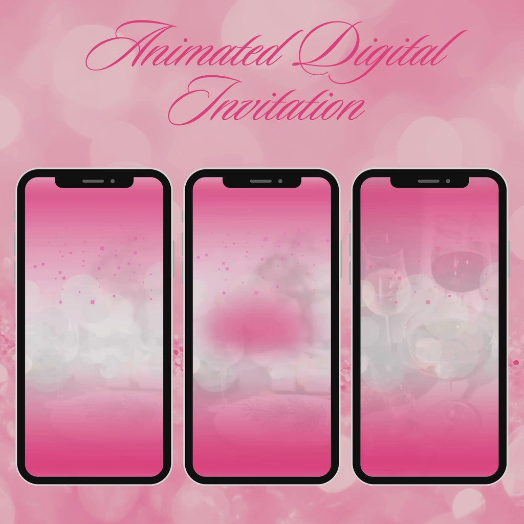 Pink and White Birthday Invite (50 Years Old)